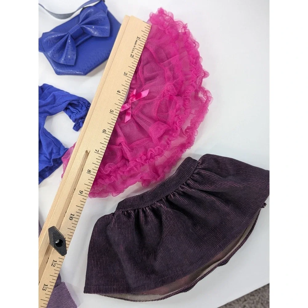 PINKS & PURPLES OUTFITS🇺🇸American Girl Doll Jeans Hair Accessories Purse LOT 8